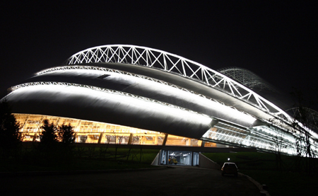 Night view of Shengyang Olympic Sports Centre