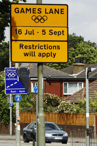 Olympics designated lane