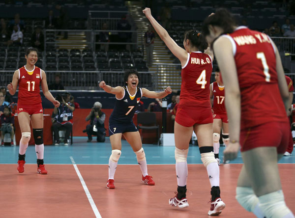 China women volleyballers beat Serbia to start medal hunt