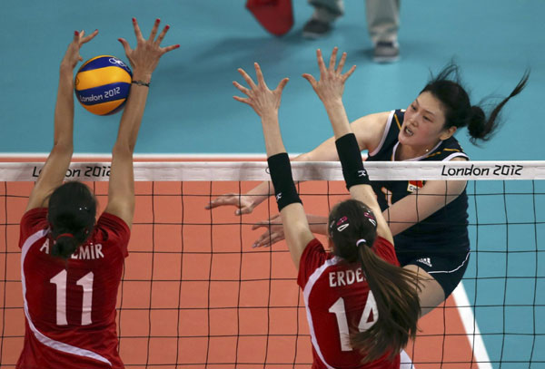 China overpowers Turkey in women's volleyball