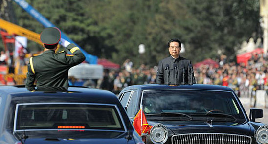 President Hu's car at the military parade