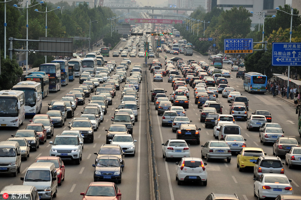 Top 10 congested Chinese cities in 2016