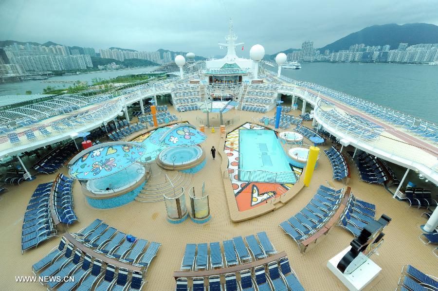 HK's new cruise terminal receives luxury liner