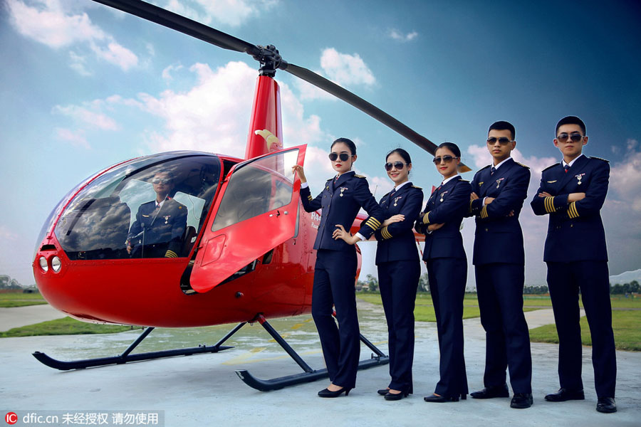 Handsome salary of helicopter pilot lures college applicants