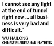 Chinese businessmen's bleak times in Greece