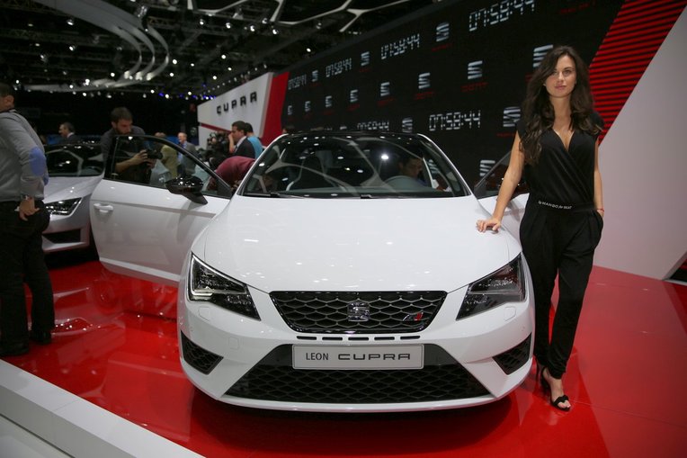 Model with Seat at Geneva motor show