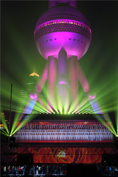 3D light show displayed in Shanghai