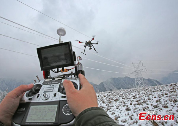 UAV used to inspect electricity line