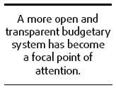 Transparency key to budget system reform
