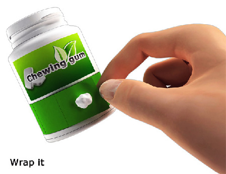 'Green seeds' chewing gum bottle