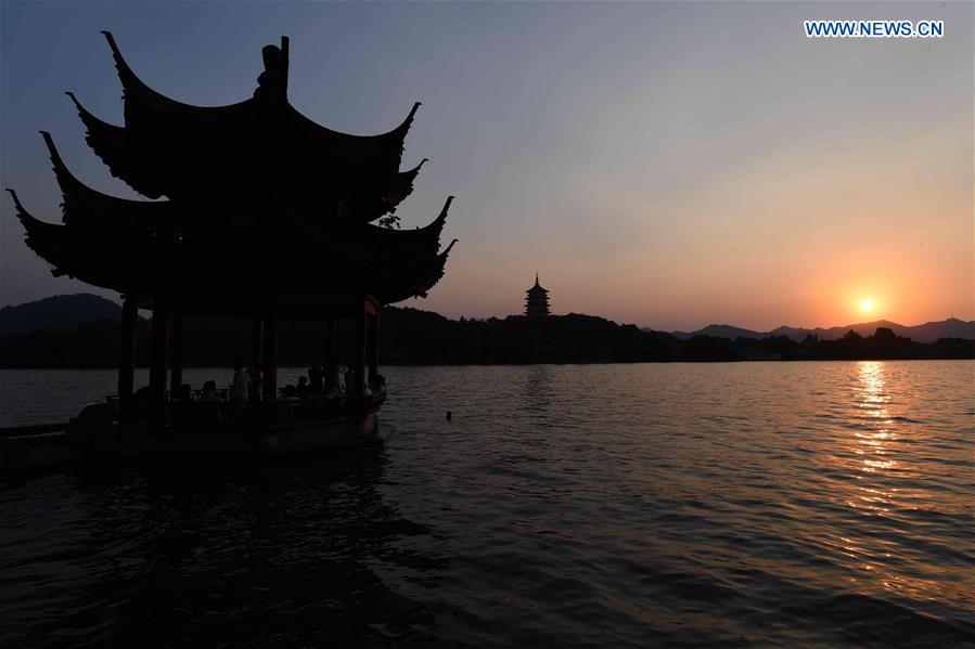Scenery of Leifeng Pagoda of West Lake in Hangzhou