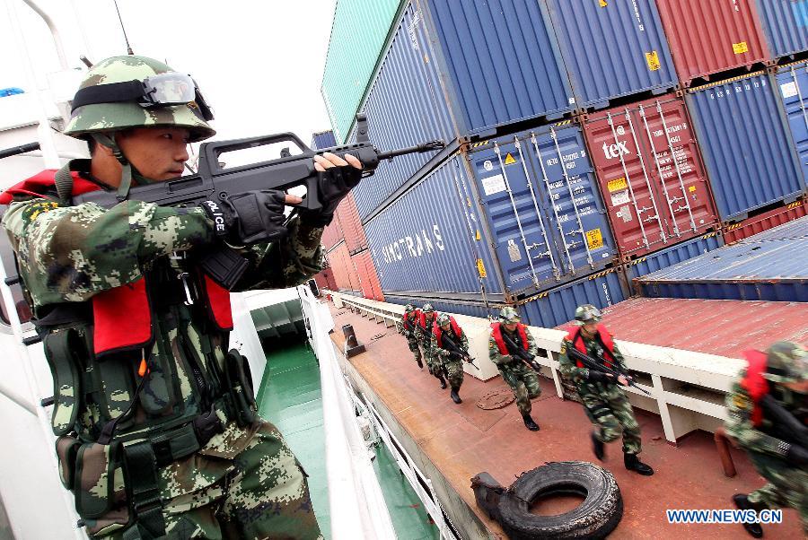 Security exercise held at the sea near Shanghai FTZ