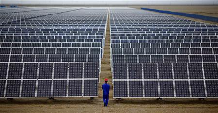 China solar panel makers turn to solar farm