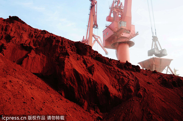 Imported iron ore stockpiles decline in China