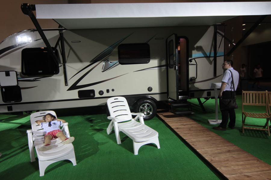 Happy campers at Beijing RV trade show