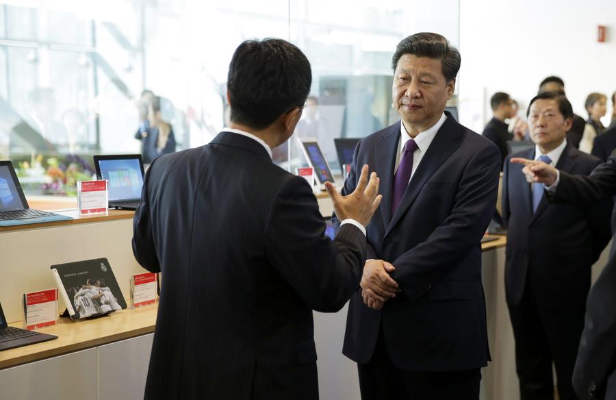 President Xi visits Microsoft campus in Seattle