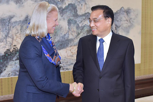 Chinese premier meets IBM CEO