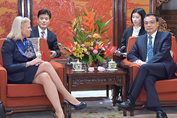 Chinese premier meets IBM CEO
