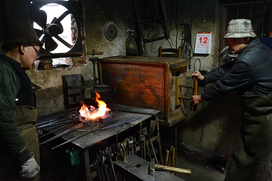 Traditional blacksmith with a Taobao shop