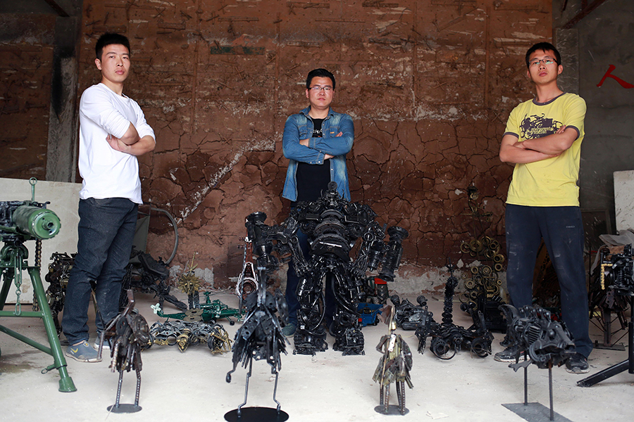 Designers recycle metal waste into artwork