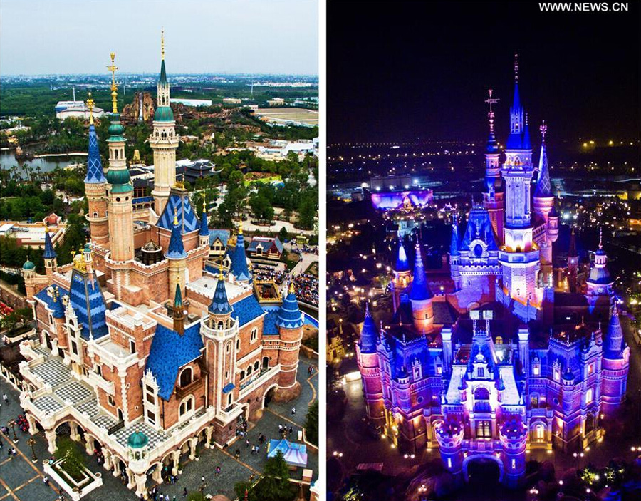 Lighting view of Shanghai Disney Resort