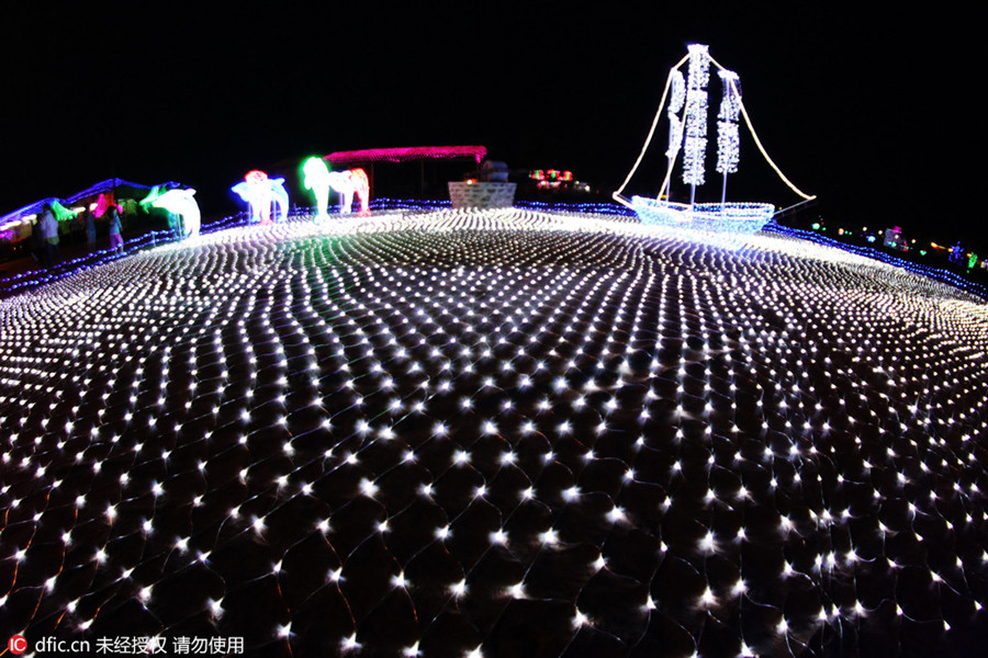 LED lights shine in Zhangjiakou