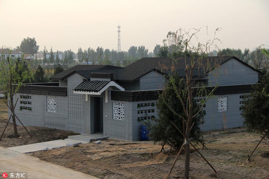 Village in Shandong unveils 3D-printed villas