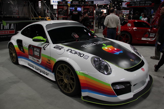 Modified Porsche sports cars at SEMA Show