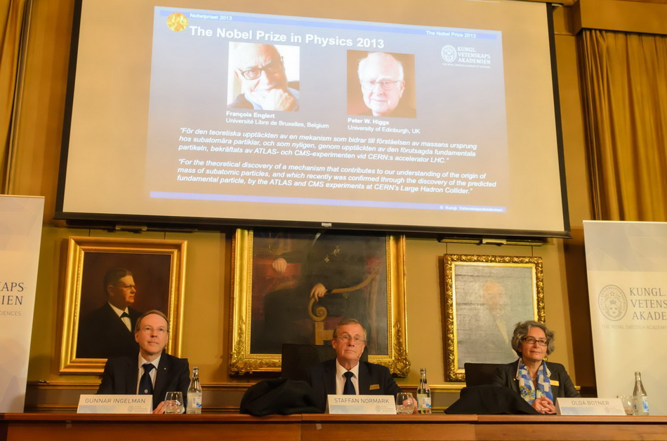 Belgian, British scientists share 2013 Nobel Prize in Physics