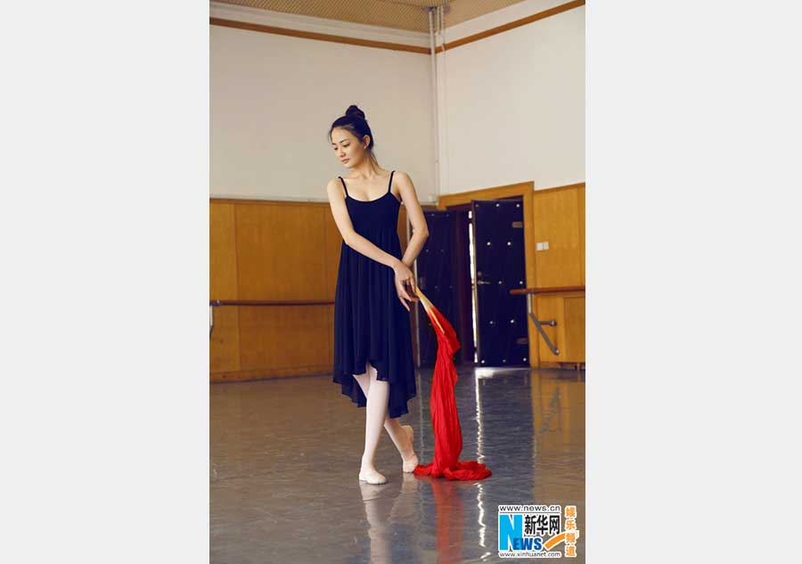 Actress Xu Lu practices ballet