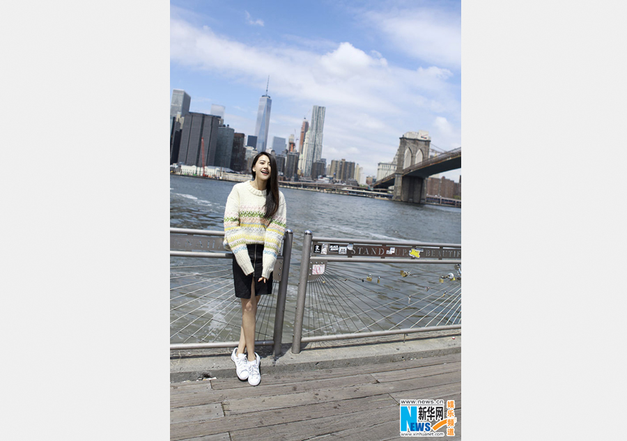 Actress Gao Yuanyuan poses in NYC