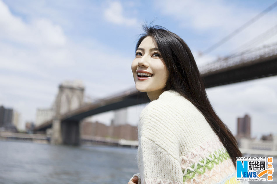 Actress Gao Yuanyuan poses in NYC