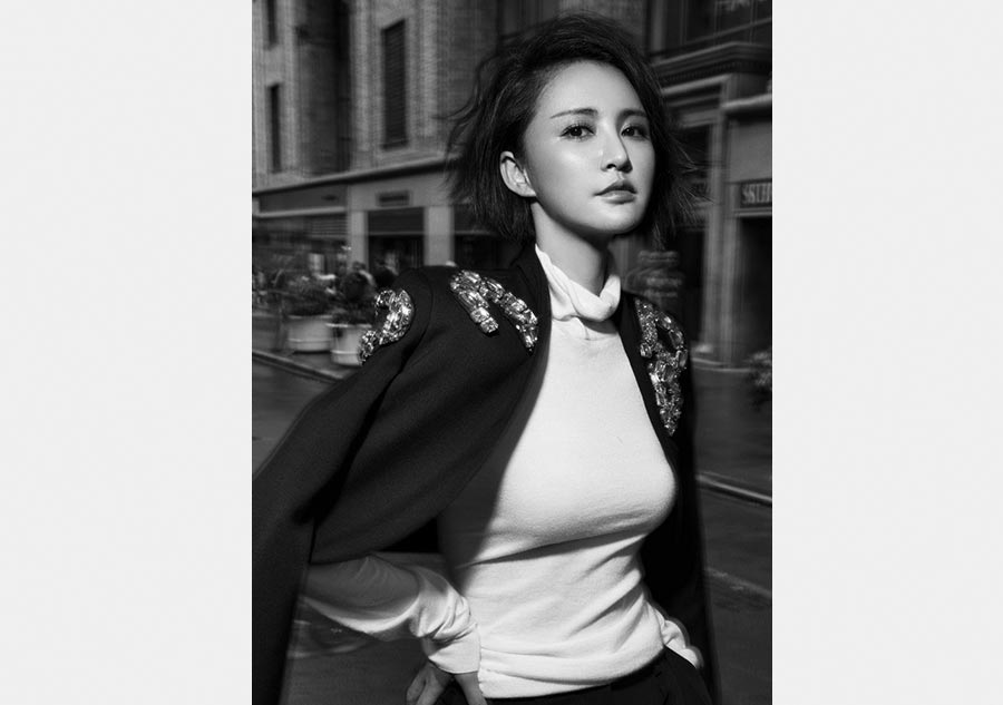 Actress Zhang Xinyi poses in New York