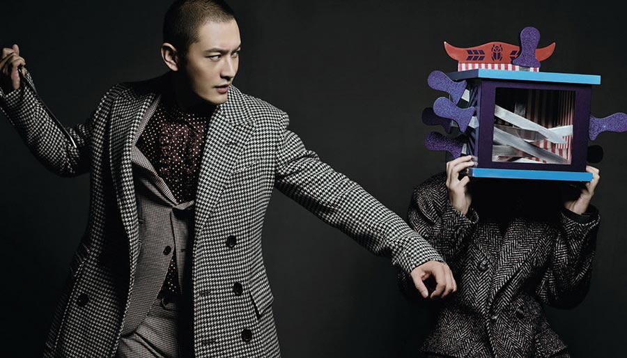 Newly-wed Huang Xiaoming poses for L'Officiel Hommes