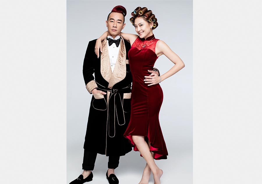 Jordan Chan and Cherrie Ying pose for photos
