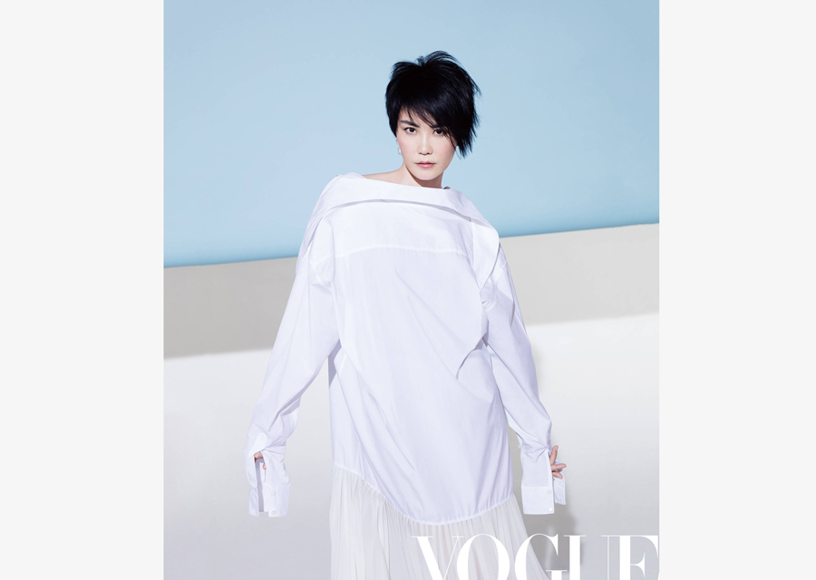 Chinese singer Faye Wong poses for 'Vogue' magazine