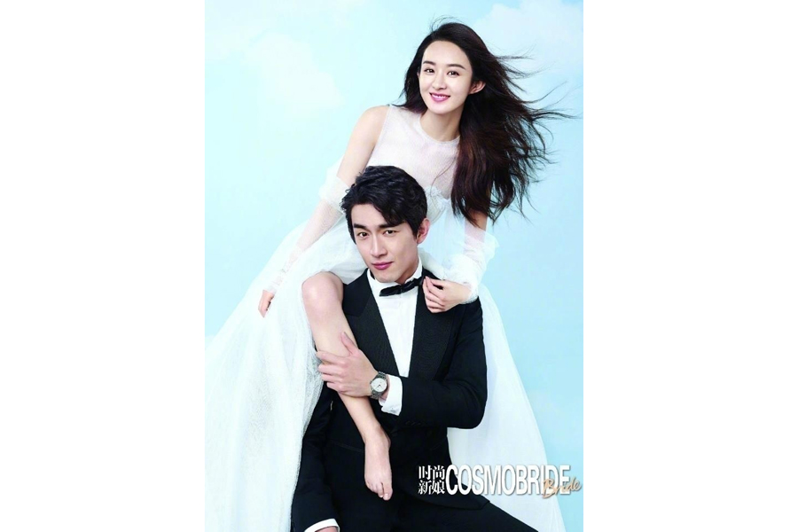 Zhao Liying and Lin Gengxin pose for fashion magazine