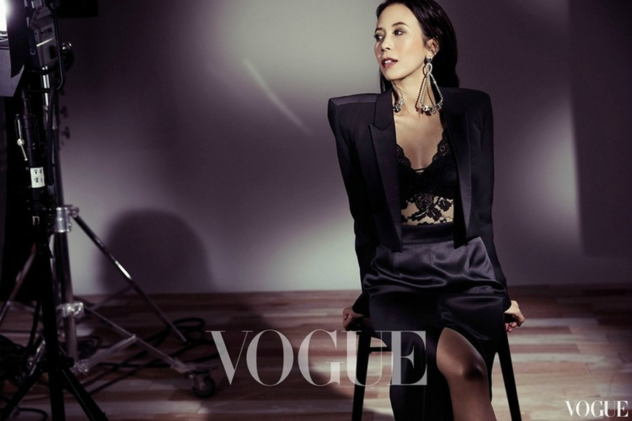 HK pop queen Karen Mok poses for fashion magazine