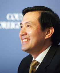 Ma Ying-jeou, the mayor of Taipei City, speaks at the Council on Foreign Relations in New York March 20, 2006. Ma Ying-jeou is the chairman of the opposition Kuomintang (KMT) Party and is a strong candidate for the presidency in 2008. 