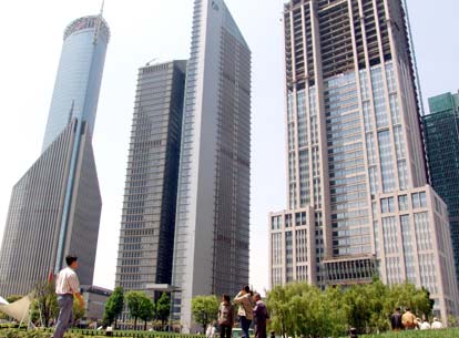 Office buildings in the Lujiazui Finance & Trade Zone<br>