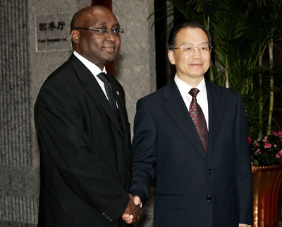Wen meets with AfDB president