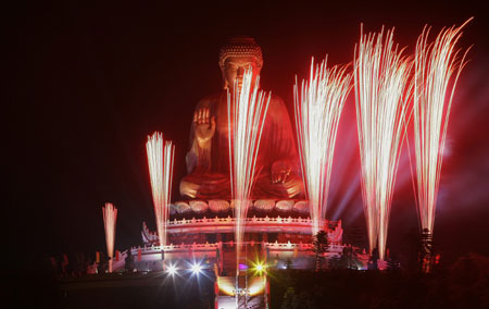 Fireworks show for celebrating HK's return