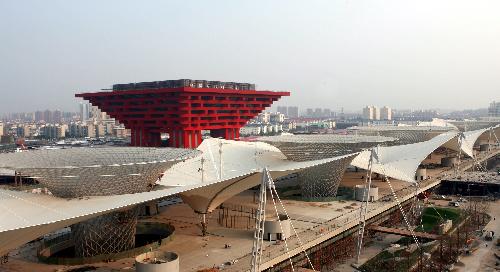 The Expo Boulevard and China Pavilion are seen in Shanghai municipality in east China, Oct. 29, 2009. The Expo Boulevard , the largest stand-alone structure within the Expo Site, was completed on Friday. (Xinhua/Ren Long) Expo Boulevard compeleted on Friday