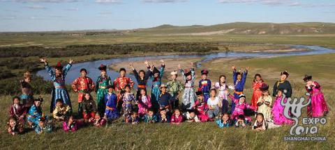 Children's choir sings songs of grasslands
