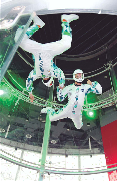 Latvia's Aerodium brings 'body flying' to Expo
