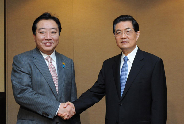 Chinese president meets Japanese PM on ties