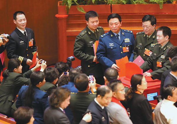 PLA deputies cast their votes