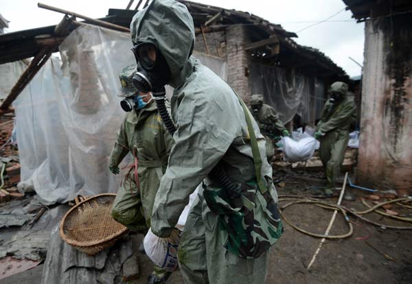 Preventing infectious diseases in quake-hit county