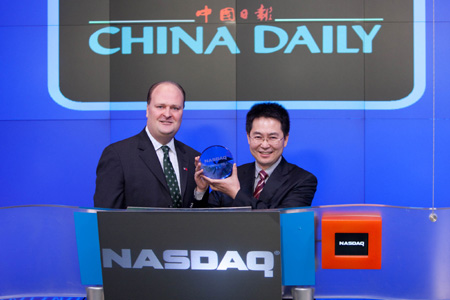 China Daily rings NASDAQ opening bell to celebrate US edition launch