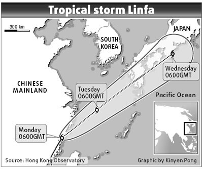 One dead, six missing as storm Linfa gains momentum